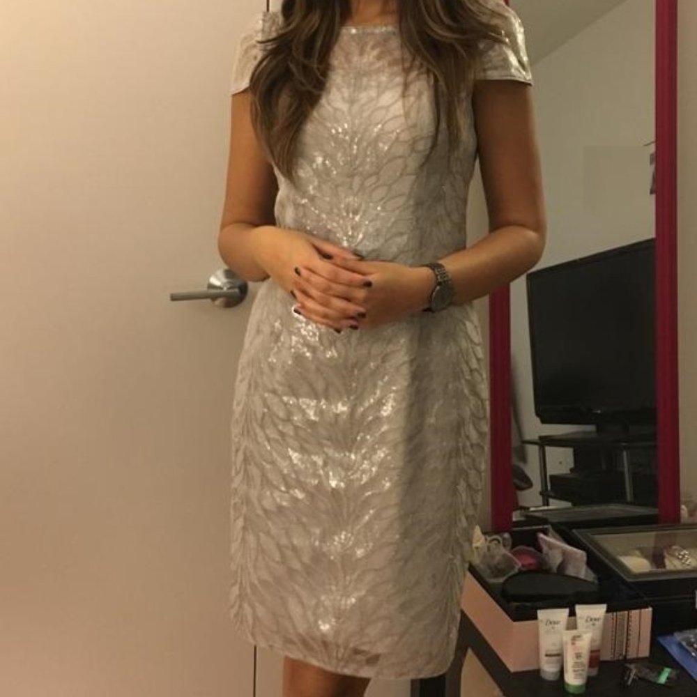 Adrianna Papell Sequin Cocktail/ Wedding Dress